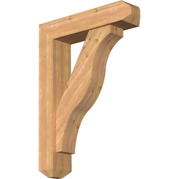 Ekena Millwork Funston Craftsman Smooth Bracket w/ Offset Brace, Western Red Cedar, 7 1/2"W x 32"D x 44"H BKT0806X32X44FST04SWR - main